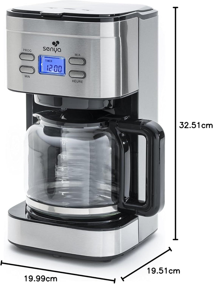 Espressor SYBF-CM019, oțel inoxidabil, 1,5 litri, negru/oțel inoxidabil