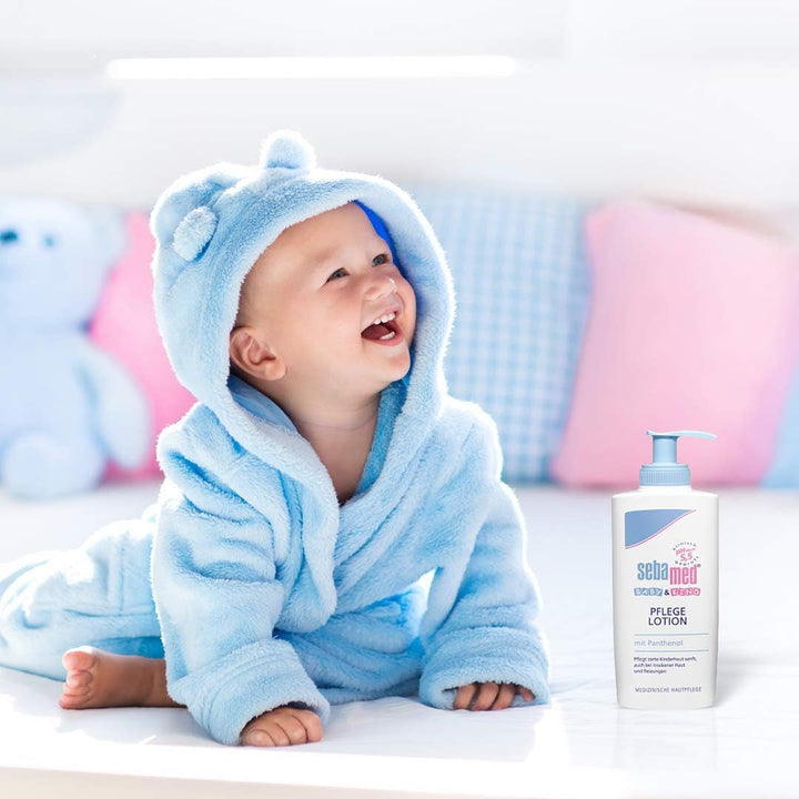 Sebamed Baby and Child Care Lotion with Panthenol, 2-pack, 2 x 200 ml, îngrijește delicat pielea delicată a copiilor, de asemenea pentru pielea uscată și iritații