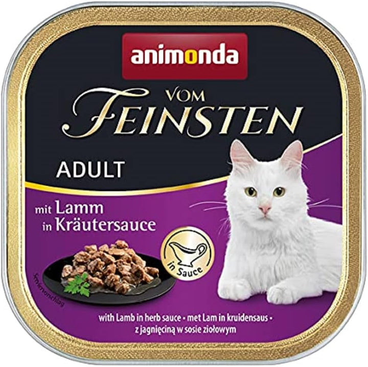 Animonda Vom Feinsten Adult Sauce Variety (32 X 100 G), hrană umedă pentru pisici adulte, hrană pentru pisici fără cereale și zahăr, bucăți fragede într-un sos delicios