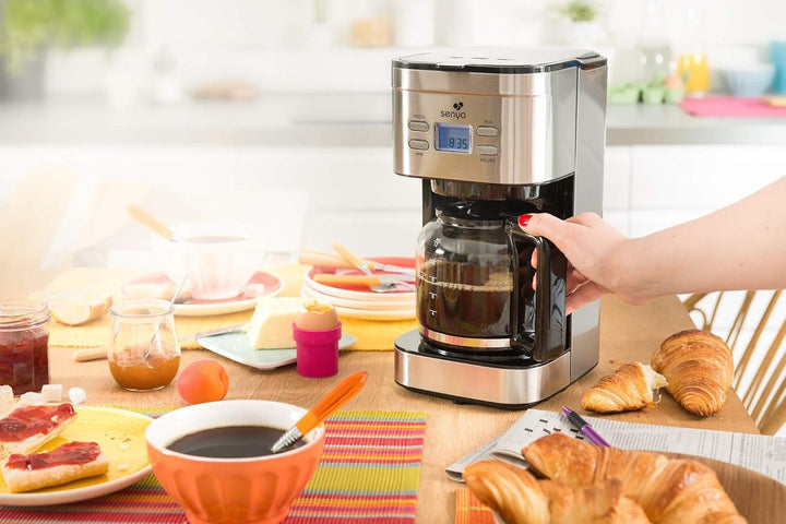 Espressor SYBF-CM019, oțel inoxidabil, 1,5 litri, negru/oțel inoxidabil