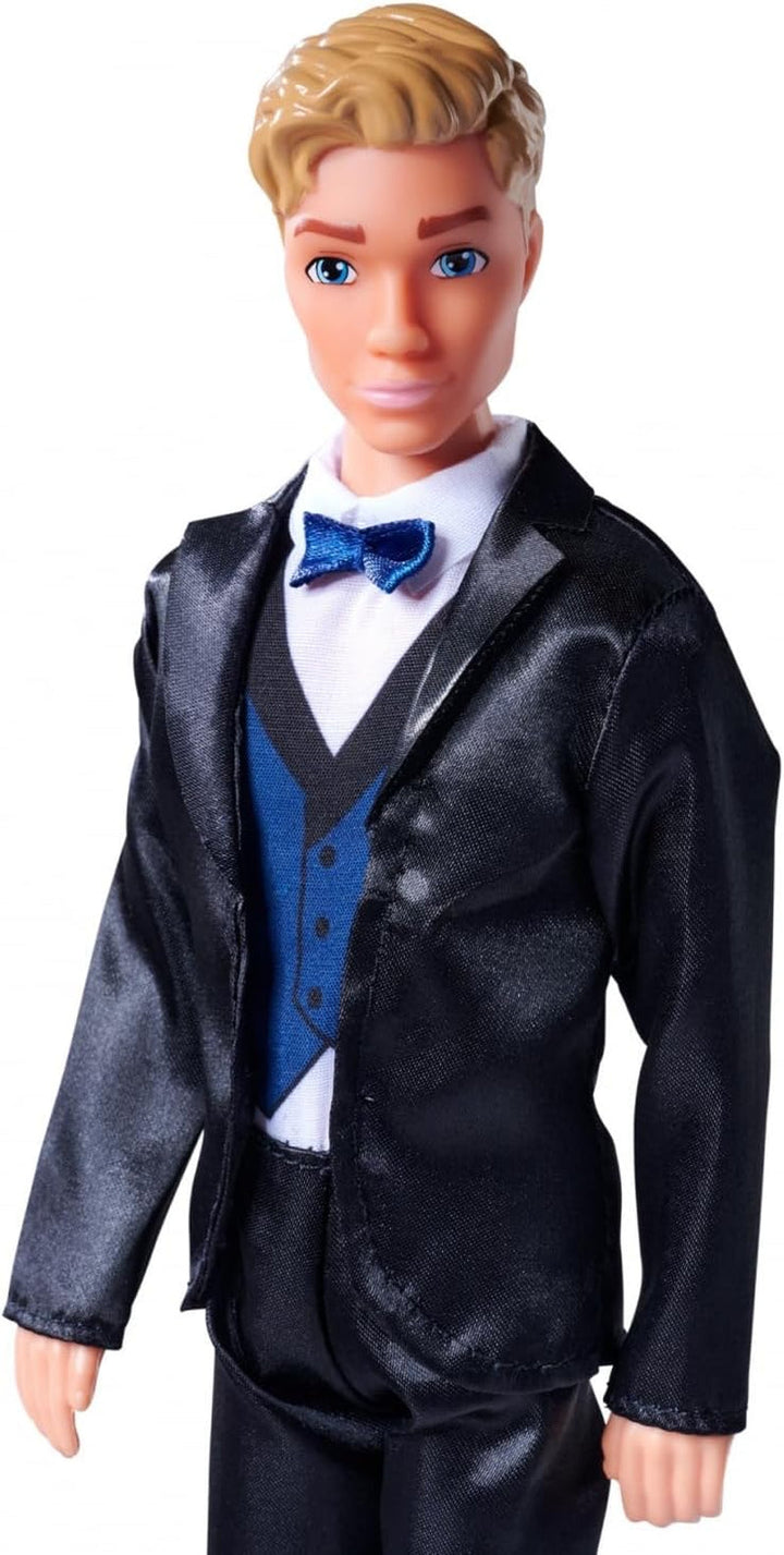 Simba 105733629 - Steffi Love Kevin Charming, păpușa de joacă poartă un costum elegant cu papion și vestă, 30 cm, de la 3 ani, albastru