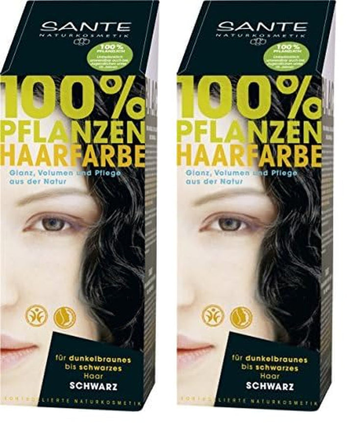 SANTE Natural Cosmetics Plant Hair Colour Powder, Natural Red, 100 g (1 pachet) Vopsea pentru par Naty Shop Negru 100 G (pachet de 2)