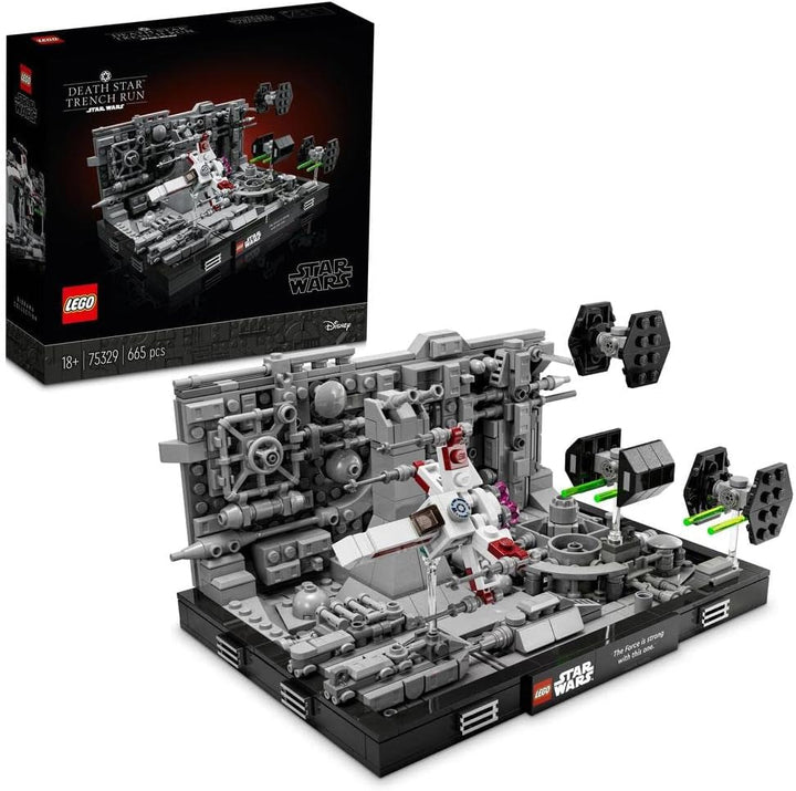 LEGO 75329 Star Wars Death Star Trench Run Diorama Set, kit model pentru adulți cu X-Wing-ul lui Luke Skywalker, merchandise pentru fani din A New Hope, decorare cameră, cadou