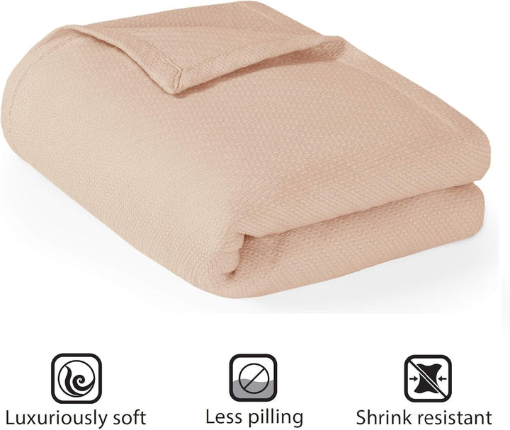Pătură de lux Madison Park Liquid Cotton, de înaltă calitate, moale, confortabilă, 100% bumbac Ringspun, pentru pat, canapea sau canapea, Blush, Full/Queen Plapumi si pilote Naty Shop