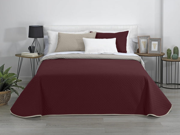 AVA | Cuvertură Reversibil Boutique | Pentru toate anotimpurile | Culoare - Gri/Roșu | Pentru pat de 120/135 cm. pat. (230 X 270 Cm. Ancho X Alto) | Cuvertură cu matlasare