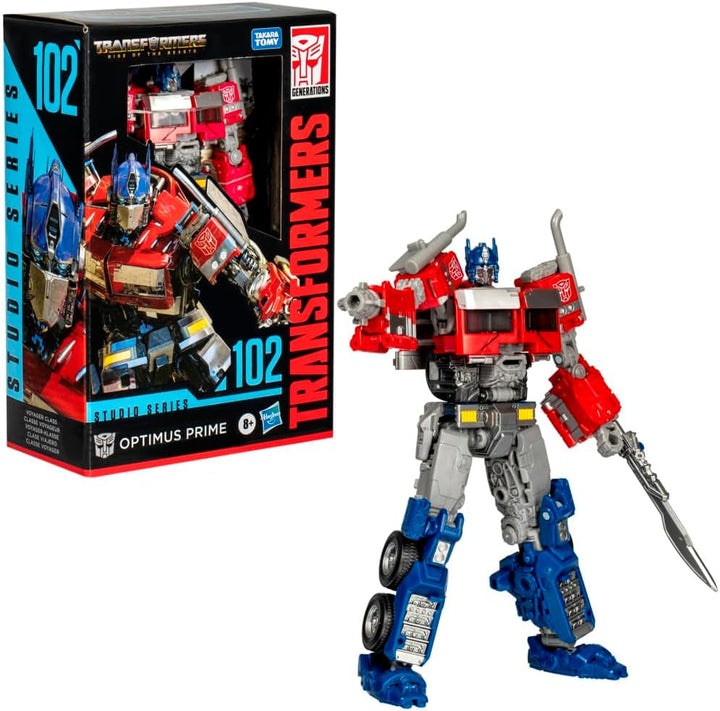 Transformers Studio Series Voyager Class Rise of the Beasts 102 Optimus Prime figurină de acțiune, roșu, alb, albastru