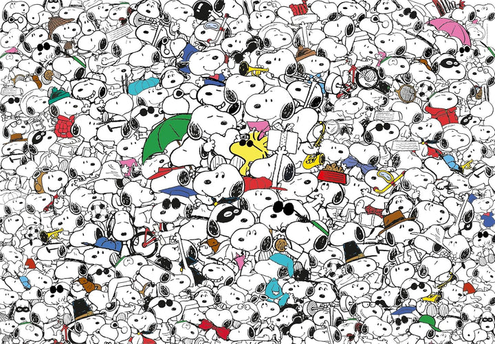 Clementoni - 39804 - Impossible Puzzle Peanuts - Puzzle 1000 de piese pentru adulți și copii de 14 ani, joc de îndemânare pentru întreaga familie