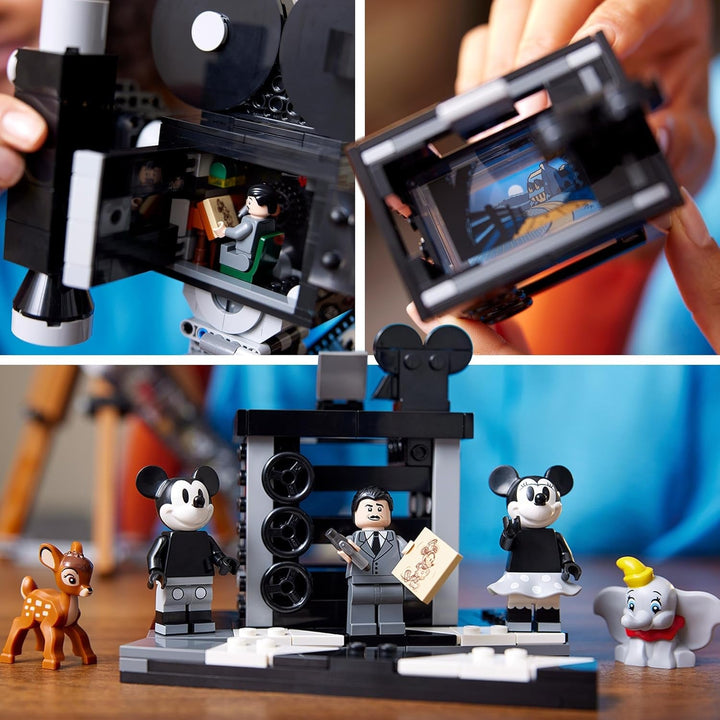 LEGO | Disney Camera - Tribute to Walt Disney, Set pentru adulți cu mini figurine Mickey și Minnie Mouse, figurine Bambi și Dumbo, Cadou pentru femei, bărbați și fani, Expoziție 43230
