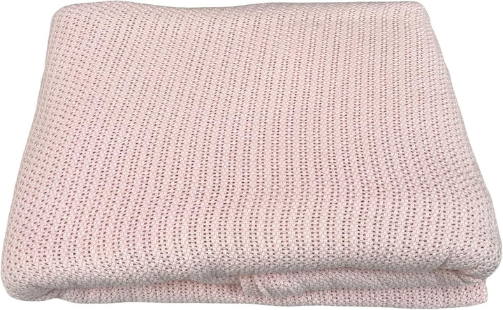 Family Bedding Pătură celulară roz pentru pat dublu, bumbac, cuvertură de pat mare, reversibilă, ușoară, termică, moale, pătură celulară tradițională, 230 X 230 cm