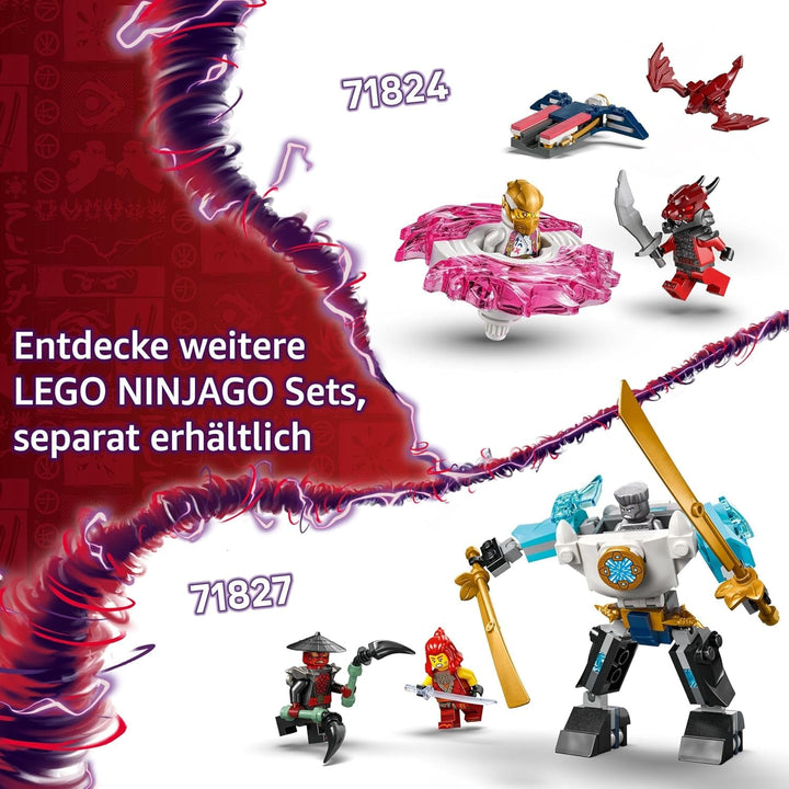LEGO NINJAGO Sora's Dragon Spinjitzu Spinner - Jucărie Ninja de acțiune cu 2 minifigurine - Set de joacă mic pentru copii - Idee de cadou pentru băieți și fete de la 6 ani 71824