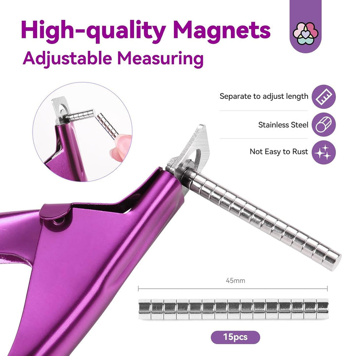 Saviland Unghiere Manichiură Cutter Cutter Cu 15 Magneți, Unghii cu Gel Unghii Trimmer Manichiură Unghii Cutter pentru Unghii Artificiale Unghii cu Gel Unghii Acrilice Unghii Unghii False (Roșu Roșu)