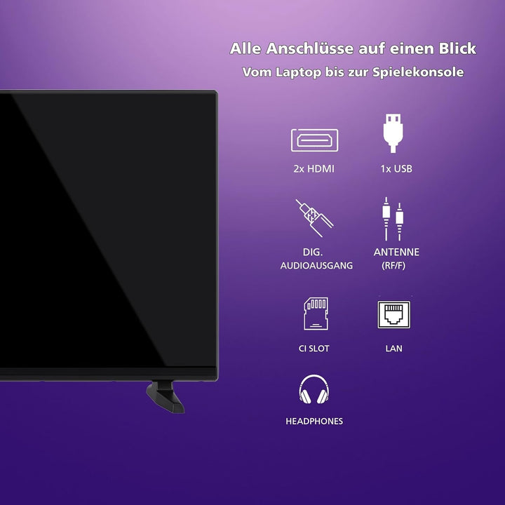 JVC Fernseher 32 Zoll Smart TV Powered by Tivo (Hd-Ready, HDR, Triple-Tuner, 6 Monate HD+ Inkl.) LT-32VH5355