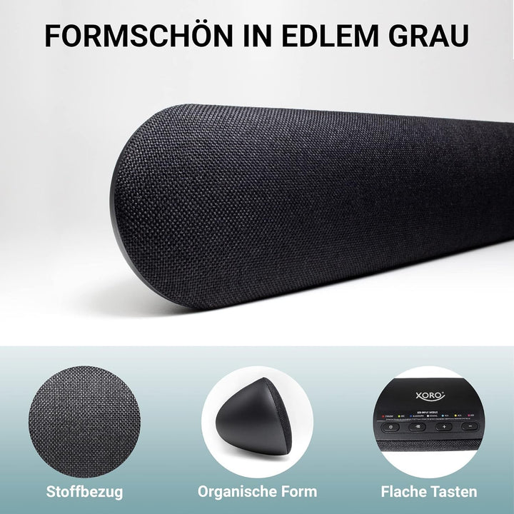 XORO Stereo Fernsehlautsprecher Soundbar HSB 70 Mit Bluetooth, 60 Watt Ausgangsleistung, AV IN, HDMI ARC, USB 2.0 Mediaplayer, Inkl. Wandhalterung, Ir-Fernbedienung