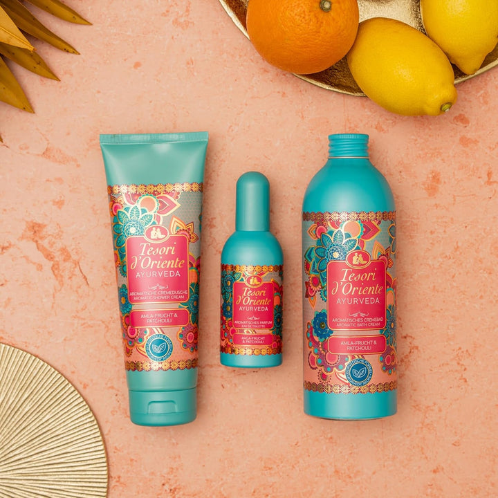 Tesori D'Oriente EDT Ayurveda 100 ml, Parfum aromatic (fructe de Amla și paciuli), într-o sticlă de aluminiu, Ritual de wellness pentru corp și simțuri