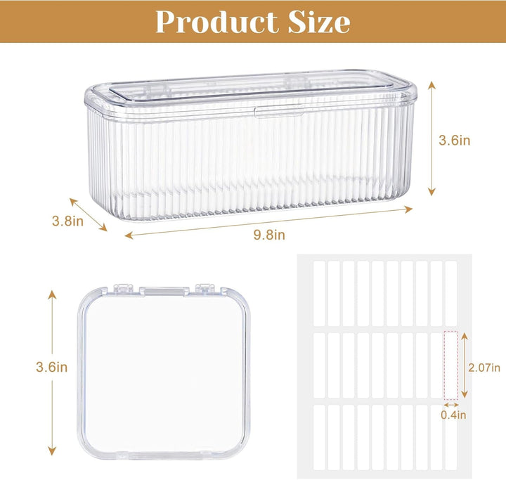 Set de cutii pentru depozitarea unghiilor INMORVEN – 14 cutii transparente pentru unghii + 1 cutie mare și 60 de discuri adezive – Ideal pentru depozitarea unghiilor false, accesoriilor pentru unghii cu gel și ojei (14 bucăți într-un singur strat)