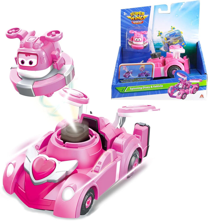 Super Wings EU770351 - Super Robot Suit Jett, aprox. 18 cm înălțime figurină de joacă transformabilă, costum de robot 2 în 1 și super mașină, pentru copii de la 3 ani în sus, Roșu