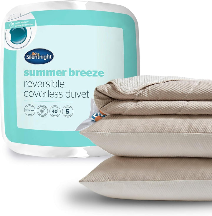 Plapumă Silentnight Summer Breeze pentru pat de o persoană, 2,5 Tog, plapumă de vară ușoară, ideală pentru nopți călduroase și dormituri fierbinți, hipoalergenică și lavabilă la mașină, pat de o persoană, 200 X 135 Cm Plapumi si pilote Naty Shop Fără capac, crem/taupă Pat dublu