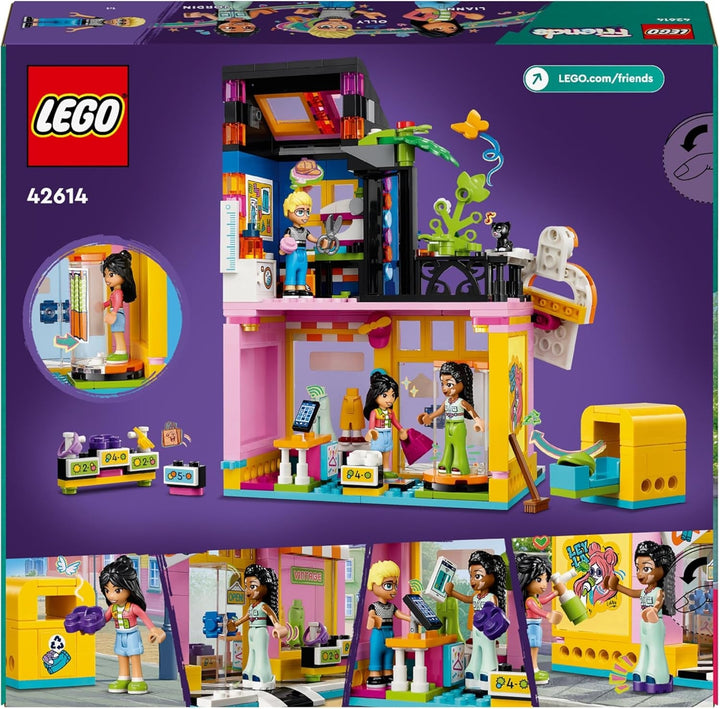 Magazin de modă LEGO Friends Vintage, set de construcție pentru copii cu magazin de jucării, figurine și pisică, model pentru jocul de rol pentru dezvoltarea socio-emoțională, cadou pentru fete și băieți de 6 ani 42614