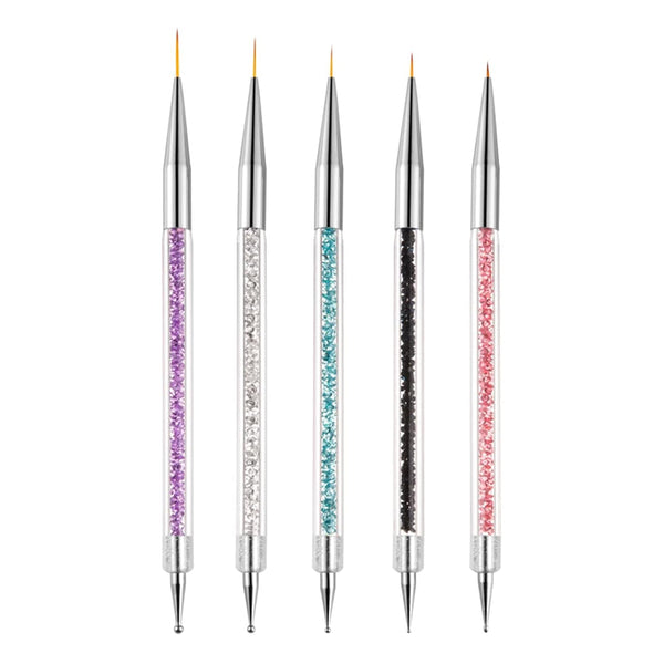Sularpek Nail Art Pinsel, 5 Stück Nageldesign Pinsel, Nail Art Dotting Tools, Nail Art Liner-Pinsel, Zum Herstellen Von Nagellack, Punktieren, Feinmalerei, DIY