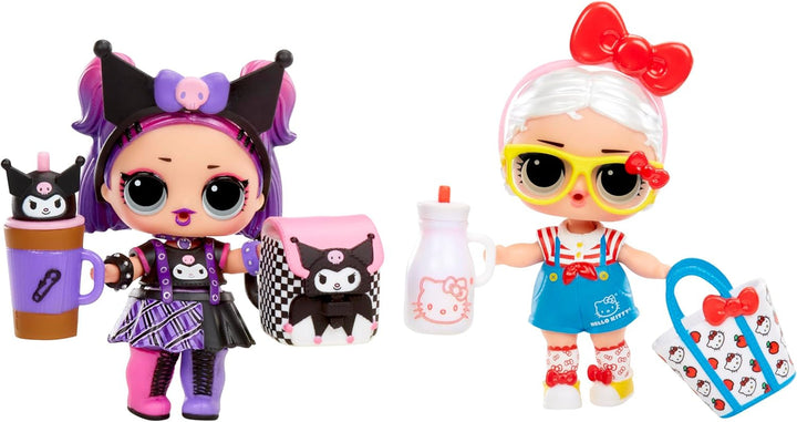 L.O.L. Surpriză! Loves Hello Kitty and Friends - 1 păpușă cu 7 surprize, Selecție aleatorie, 8 tots de colecționat, Cadou pentru copii cu vârsta peste 4 ani, Roz