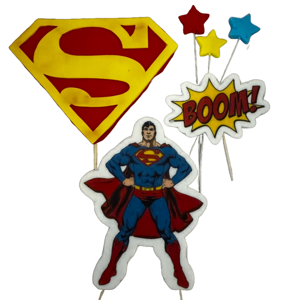 Set 6 decorazioni commestibili da Sugar Paste, Superman