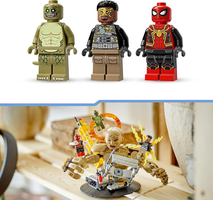 LEGO Marvel Spider-Man vs. Sandman: Showdown, jucărie de supererou cu figuri care includ Lizard și Electro, jucărie de construcție pentru jocuri de rol, cadou pentru băieți și fete entuziaști de acțiune 76280