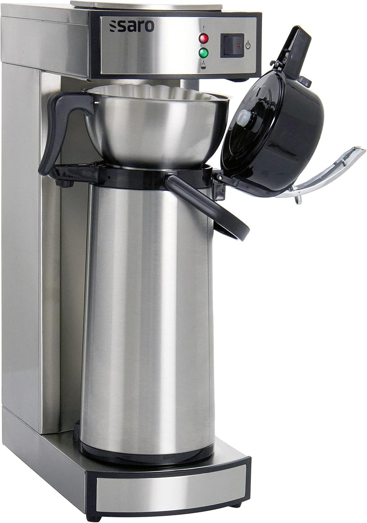Espressor Saro, inclusiv vas cu pompă izolat din oțel inoxidabil – 2,2 l – Timp de preparare aprox. 5–6 min – Protecție la mersul în gol – 2,069 kW – Model THERMO 24