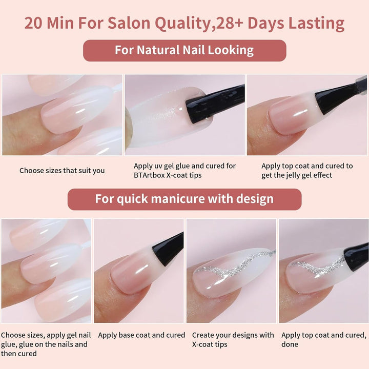 Kit 150 bucăți unghii false gradient - 5 culori design ombre unghii artificiale autoadezive - acoperire completă pentru femei și fete - unghii false lucioase pentru manichiură DIY (pătrat)