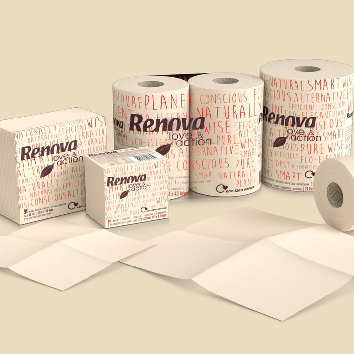 Hârtie igienică Renova Eco Love & Action, 4 bucăți
