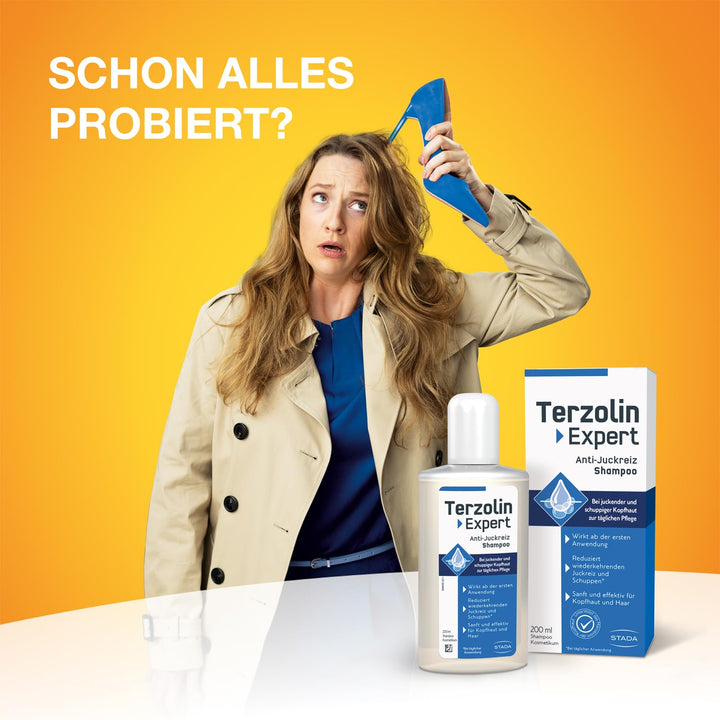 Terzolin Expert Anti-Juckreiz Shampoo - Bei Fettigen Schuppen Sowie Juckreiz - Feuchtigkeitsspendende Pflege Für Empfindliche Kopfhaut - 200 Ml