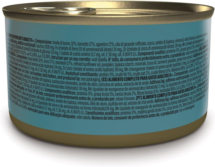Silver, aromă de ton și macrou, hrană umedă completă pentru pisici în vârstă (12 cutii a 70 g)