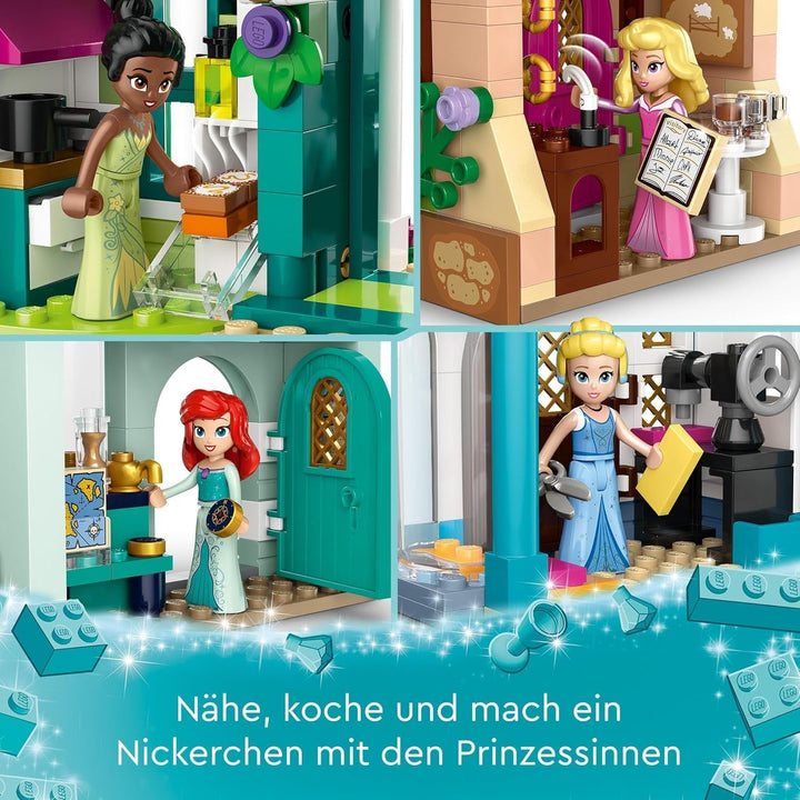 LEGO Disney Princess: Disney Princess Adventure Market, casă de jucărie cu 4 păpuși, inclusiv Cenușăreasa și Ariel, Playset cu harta comorii, cadou pentru fete și băieți de la 6 ani 43246