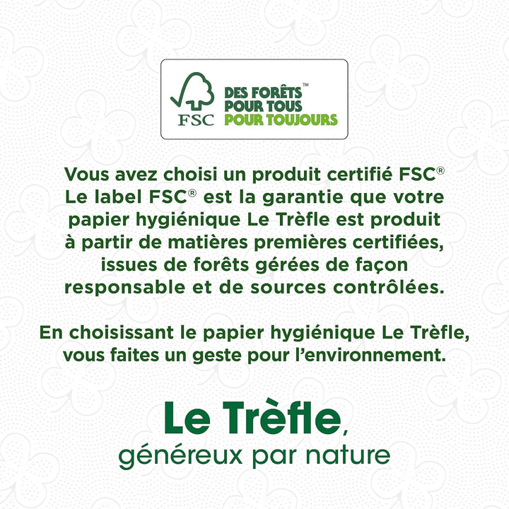 Hârtie igienică Maxi Douceur - 36 de role maxi - 72 de role clasice - grosime dublă - ambalaj din plastic reciclat 80%