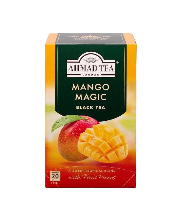 Ahmad Tea – Mango Magic | Ceai negru cu aromă de mango | 20 pliculețe de ceai de 2 g | Pliculețe de ceai cu bandă