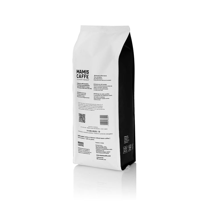 Mamis Caffè Dolce Vita (1 Kg) - Ganze Espressobohnen Mittel Gerösteter Kaffee Mit Leichter Süße - Italienischer Espresso Mit Dicker Crema - Perfekt Als Cappuccino Oder Latte Macchiato