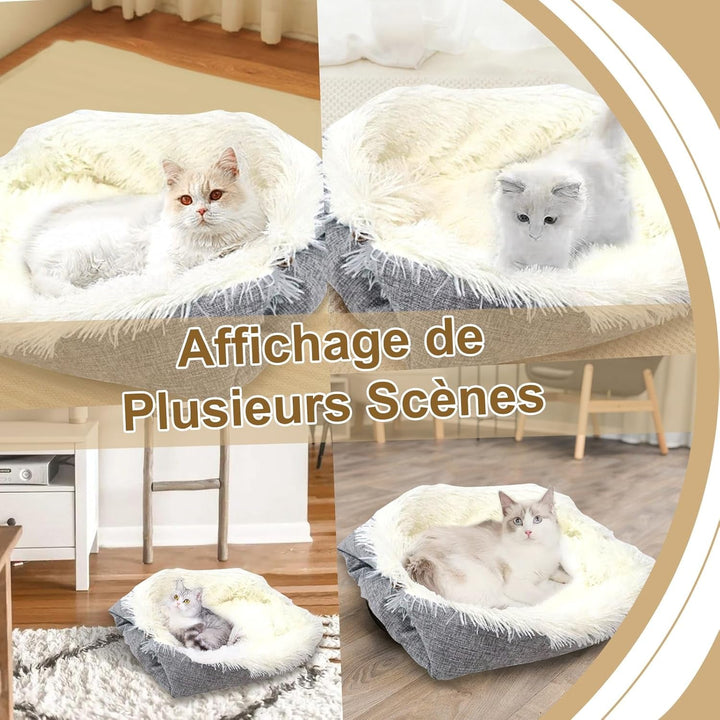 Pat pentru pisică, Pat pentru pisică, Pat pentru câine, Pisicuță, Pernă, Pernă pentru câine, Detașabilă, Lavabilă, Covoraș pentru pisică pentru dormit (15,7 x 10,2 x 5,1 inci)