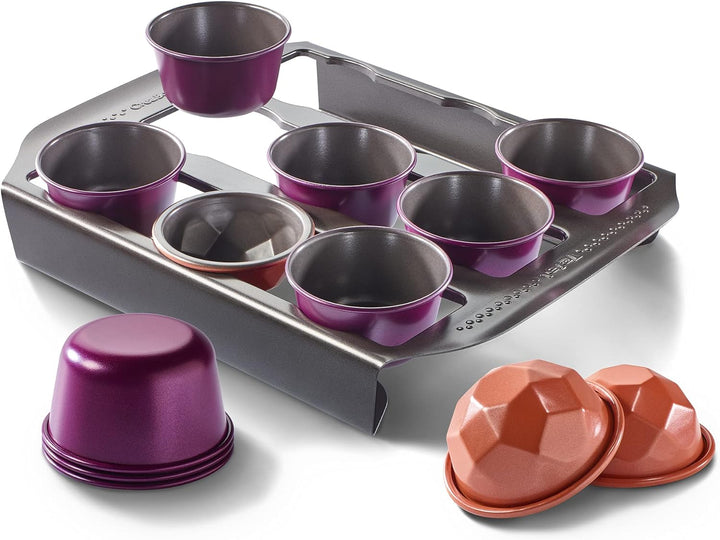 Tefal Creabake Muffins Creabake Backformen, 7,5 Cm, Antihaftbeschichtung, Stapelbares System, Kreative Rezepte Für Süßigkeiten Und Salate, Einfaches Backen, Eisenfarben