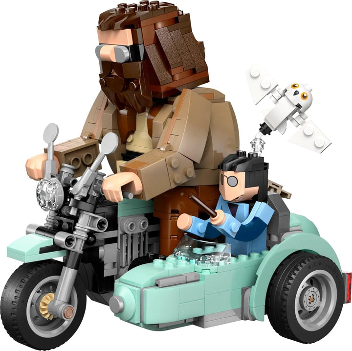 LEGO Harry Potter Hagrid and Harry's Motorbike Tour, jucărie cu motocicletă mobilă cu Sidecar & Hedwig Minifigure, cadou de ziua de naștere pentru fanii lumii vrăjitorilor, băieți și fete cu vârsta de 9+ 76443