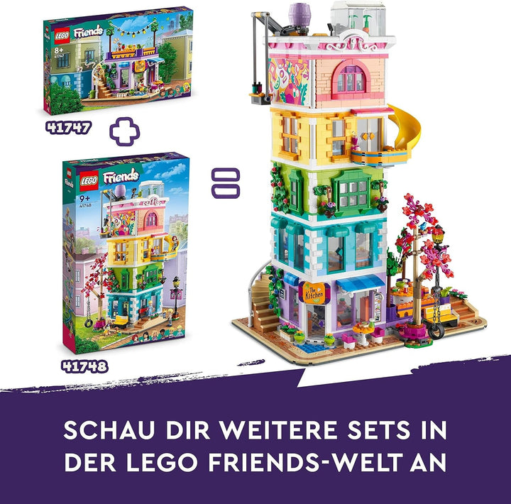 LEGO 41748 Friends Heartlake City Community Centre, clădire modulară cu studiouri de artă și de înregistrare, cameră de joacă cu 6 mini păpuși, inclusiv Pickle The Dog, jucărie pentru copii