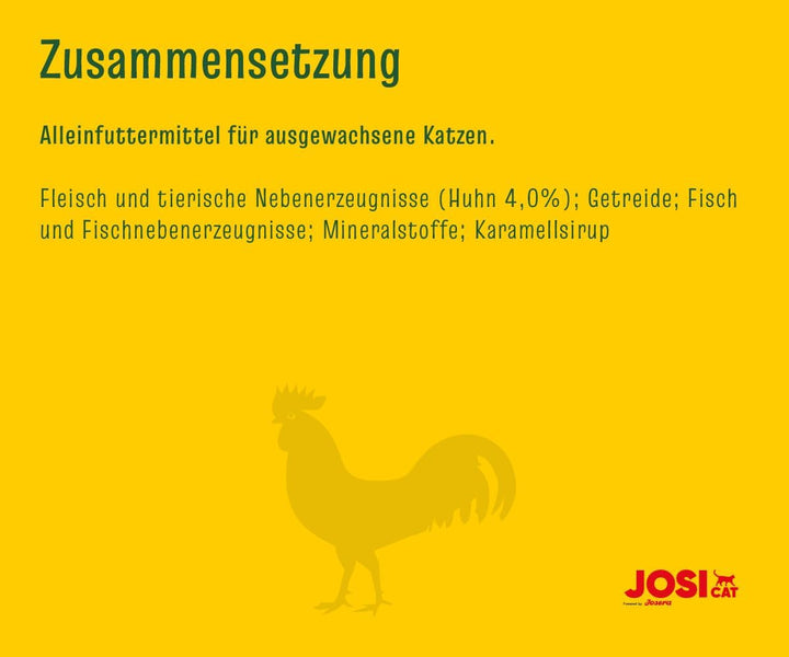 Josicat Pui în sos (12 X 415 G) | Adult | Hrană umedă premium pentru pisici adulte | Pui în sos | Vitamina D3 & E | Powered by JOSERA | Hrană umedă pentru pisici | Hrană completă | 12-Pack