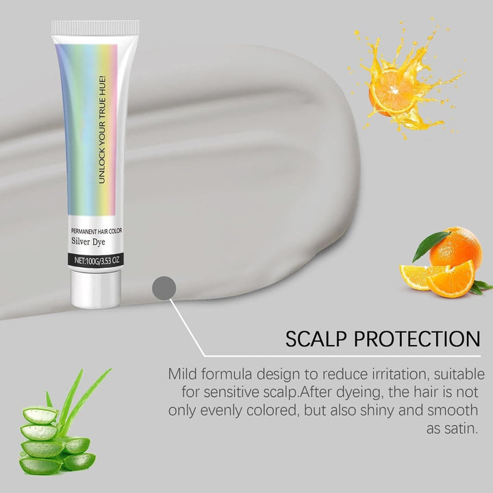 Vopsea de păr argintie 2-in-1 cu extract de esență naturală, vopsea de păr argintie Detroit Rain, vopsea de păr argintie metalică, vopsea de păr argintie pentru păr închis, vopsea de păr argintie, vopsea de păr permanentă (1 bucată) Vopsea pentru par Naty Shop