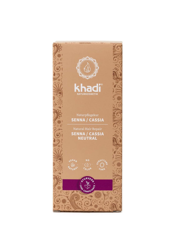 khadi GOLDBRAUN culoare de păr din plante, culoare de păr de la chihlimbar strălucitor la maro auriu catifelat și strălucitor, culoare de păr naturală 100% pe bază de plante, naturală și vegană, produse cosmetice naturale certificate, 100g Vopsea pentru par Naty Shop Neutru Senna/Cassia 100 G (1 pachet) Singur