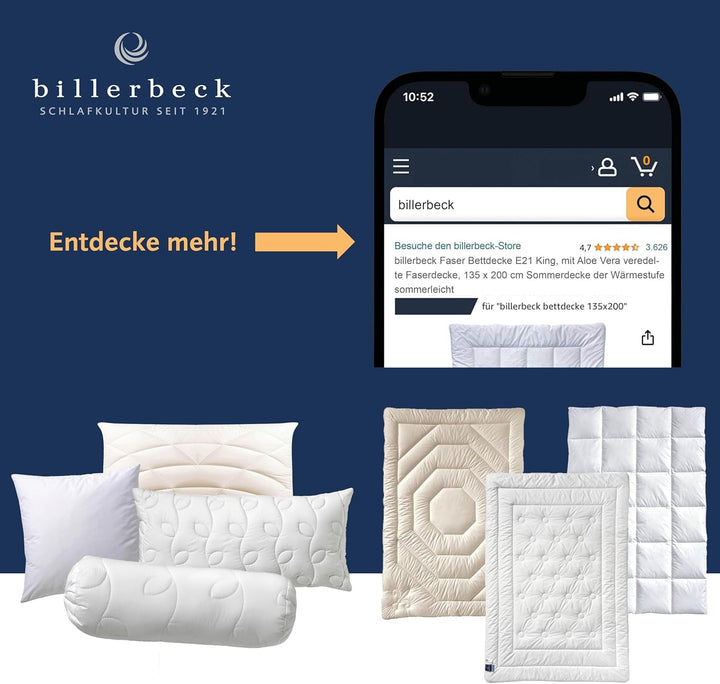Plapumă din puf Billerbeck Martina® - Plapumă 135 X 200 Cm - Plapumă pentru toate anotimpurile - Potrivit pentru alergici - 90% puf de gâscă, 10% pene de gâscă - Alb Plapumi si pilote Naty Shop