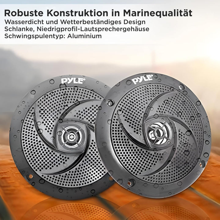 Pyle Outdoor Lautsprecher Boxen– Outdoor Speaker– Outdoor Box Wasserdicht 100Wt, 2-Wege Lautsprecher Passiv Mit Led-Lichtern, Standardisierte Aufbaulautsprecher Leicht Installierbar Mit Magnetstruktur
