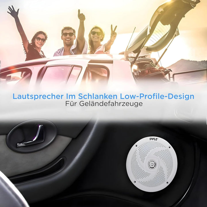 Pyle Outdoor Lautsprecher Boxen, Musikbox – Marine Speaker, Outdoor Box – Wasserdichte Box Outdoor 240W Als Auto Lautsprecher Oder Boot Marine Lautsprecher Als 2-Wege-Lautsprecher Passiv in Weiß