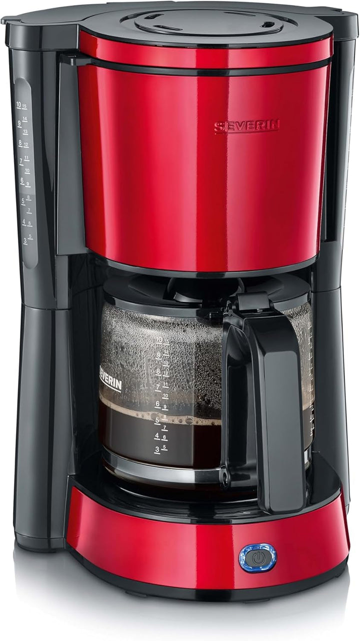 SEVERIN Cafetiera "Tip" cu ulcior de sticlă, cafea aromată, preparată rapid și silențios cu cafetiera pentru până la 10 cești, filtru de cafea, negru, KA 4815