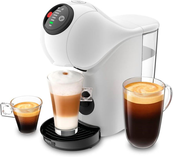 Krups Nescafé Dolce Gusto Genio S Compact, Espressor cu Capsule de Înaltă Presiune XL, cu Frișcă, 30 de Secunde, Oprire Automată, Alb, + 3 Pachete Diferite de Cafea