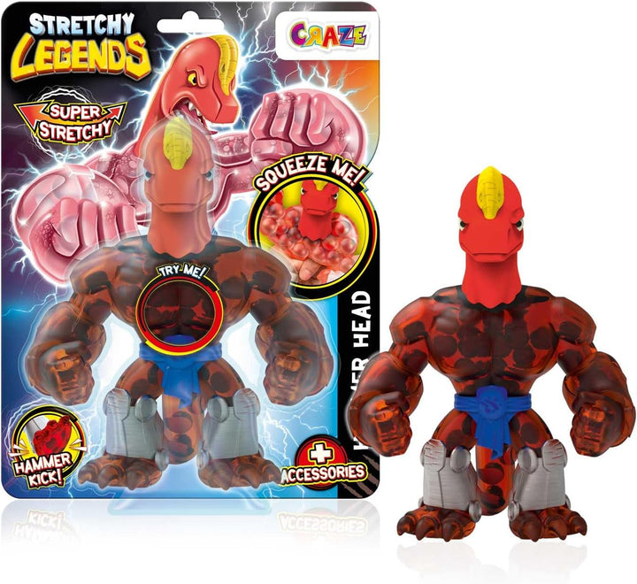 STRETCHY LEGENDS D'Molition - Figurine de acțiune elastice pentru copii, figuri de supereroi elastice pentru a colecta cu umplutură de slime