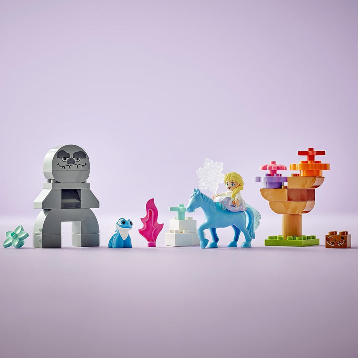 LEGO DUPLO | Disney ELSA și Bruni în pădurea fermecată, jucărie Ice Queen cu 4 figuri pentru copii de 2 ani, cadou preșcolar pentru fete și băieți 2+ ani, bazat pe Frozen 2 10418