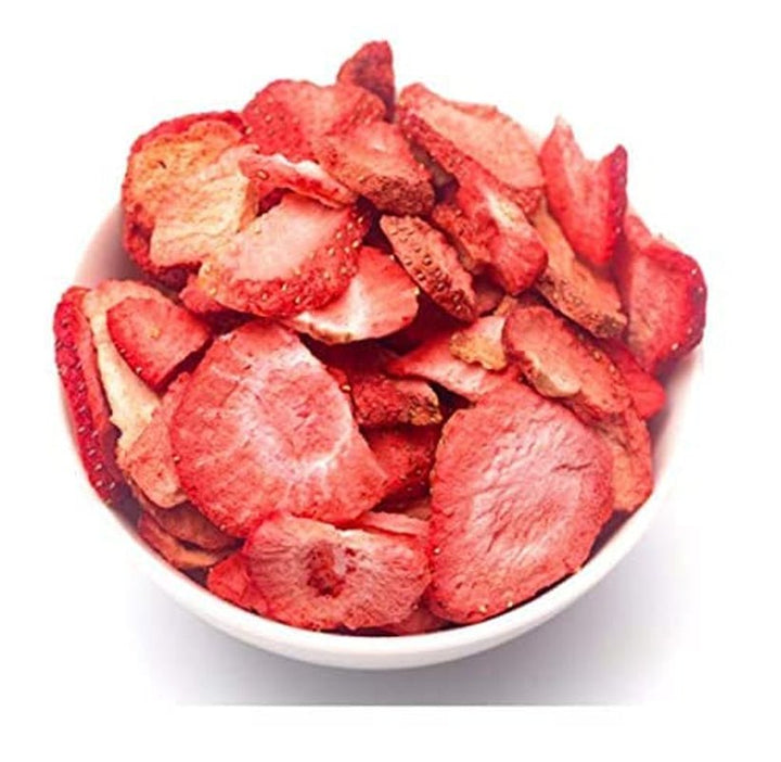 Căpșuni liofilizate, 100g fructe liofilizate în felii, neîndulcite, chipsuri cu căpșuni fructate, căpșuni uscate Produse deshidratate Naty Shop